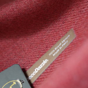 秘魯頂級皇家羊駝毛Royal Alpaca寬版圍巾披肩-酒漬蕃茄BF15