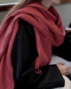 秘魯頂級皇家羊駝毛Royal Alpaca寬版圍巾披肩-酒漬蕃茄BF15