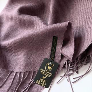 秘魯頂級皇家羊駝毛Royal Alpaca寬版圍巾披肩-冰釀藍莓單色BF11