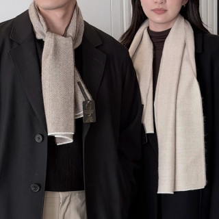 秘魯頂級皇家羊駝毛Royal Alpaca短版圍巾-淺焙燕麥人字紋BF12