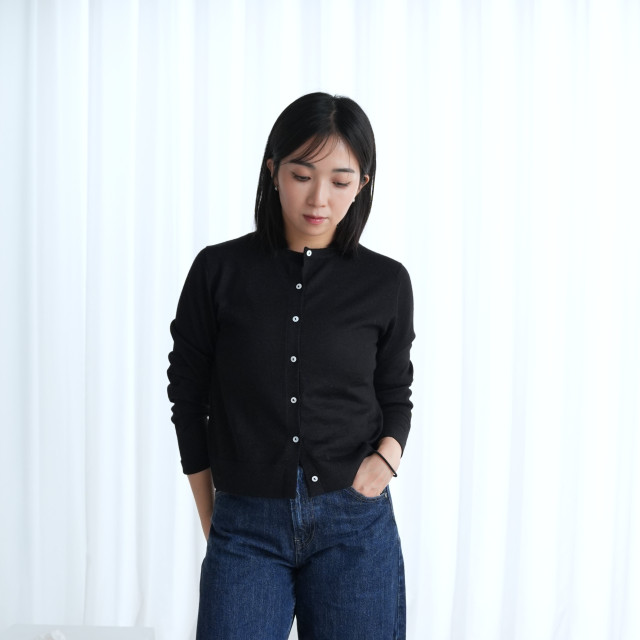 【預購】秘魯頂級皇家羊駝毛Royal Alpaca開襟針織上衣外套-烏木CP03