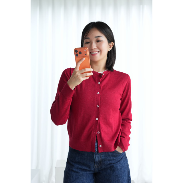 【預購】秘魯頂級皇家羊駝毛Royal Alpaca開襟針織上衣外套-朱砂CP04