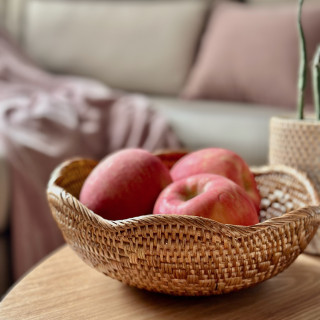 印尼手工藤編Rattan花瓣籃