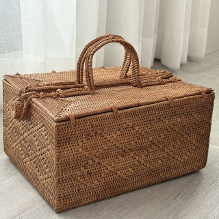 印尼手工ATA藤編野餐盒