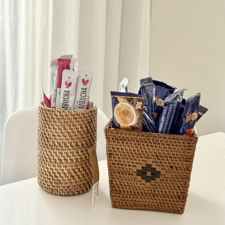 印尼手工藤編方型收納盒