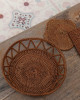 印尼手工ATA藤編圓型簍空置物籃