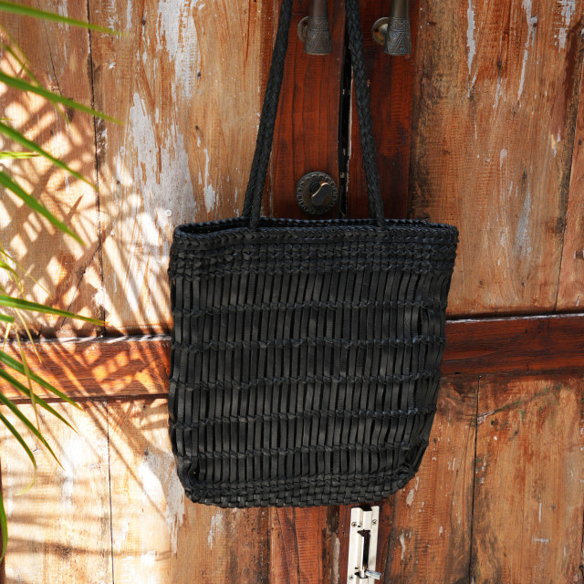 手工皮革編織托特包