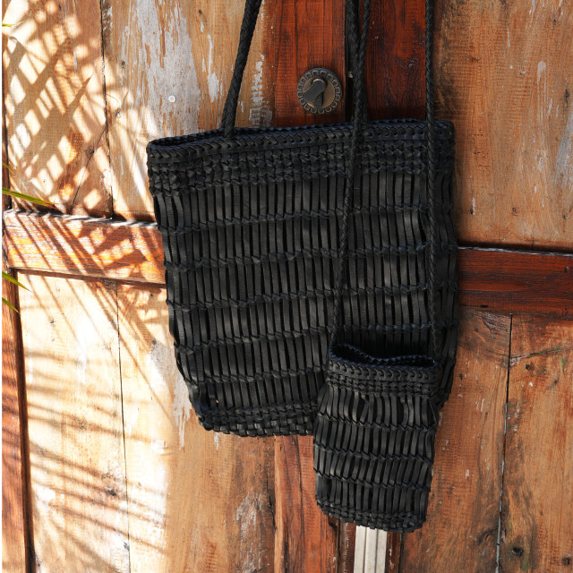 手工皮革編織托特包