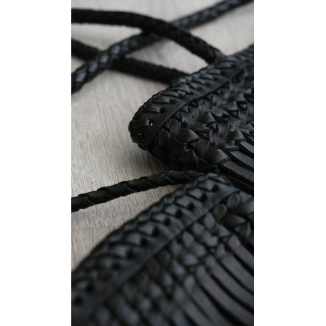 手工皮革編織隨身包