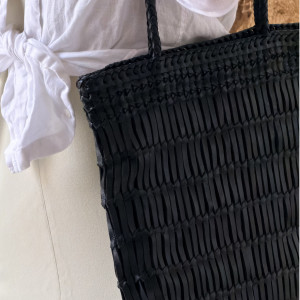 手工皮革編織托特包