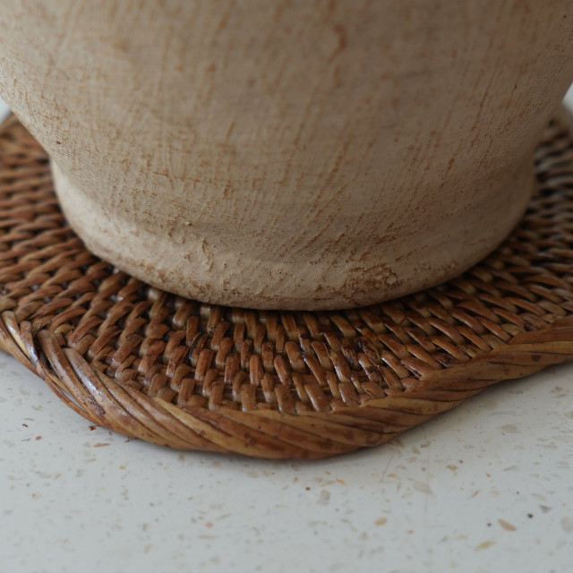 印尼手工ATA藤編杯墊-花