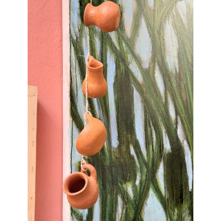 墨西哥手工紅陶器皿吊飾