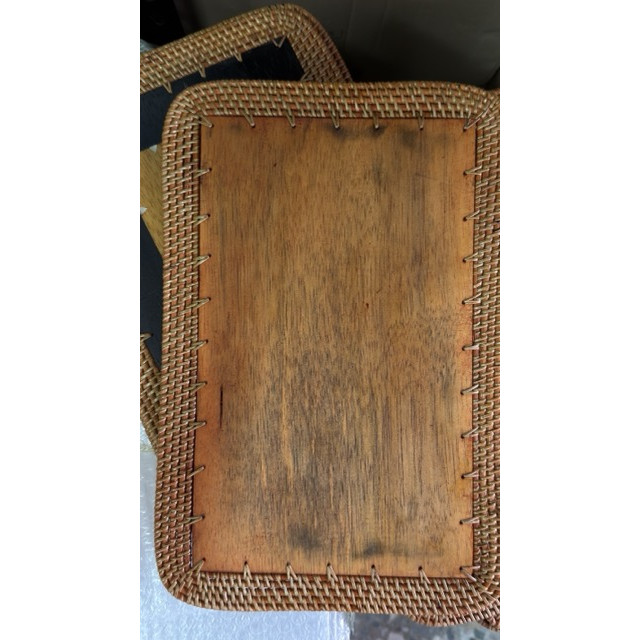 【不完美系列】印尼手工藤編長方形圓角圖騰餐墊