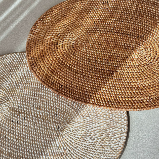 印尼手工Rattan藤編橢圓餐墊二件組