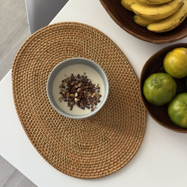 印尼手工Rattan藤編橢圓餐墊二件組