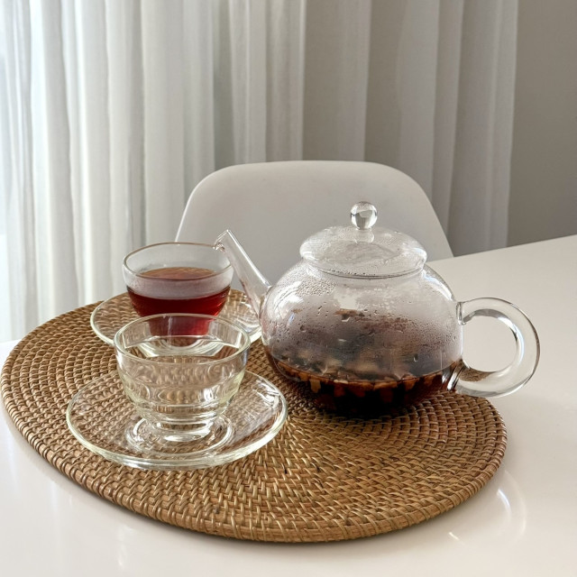 印尼手工Rattan藤編橢圓餐墊二件組