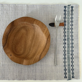 泰國手工純棉布餐墊-灰藍色