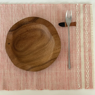 泰國手工純棉布餐墊-亮粉橘