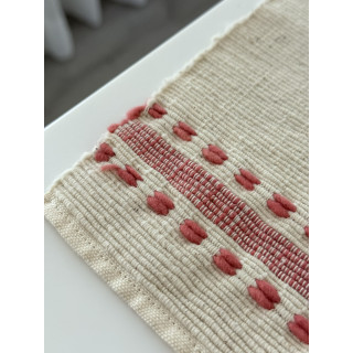 泰國手工純棉布餐墊-白粉色