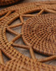 印尼手工藤編ATA圓形簍空餐墊