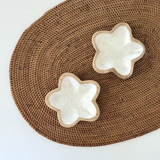 印尼手工貝殼木頭碟-星星