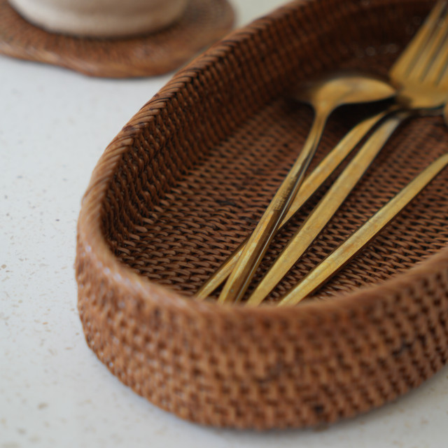 印尼手工ATA藤編橢圓長盤