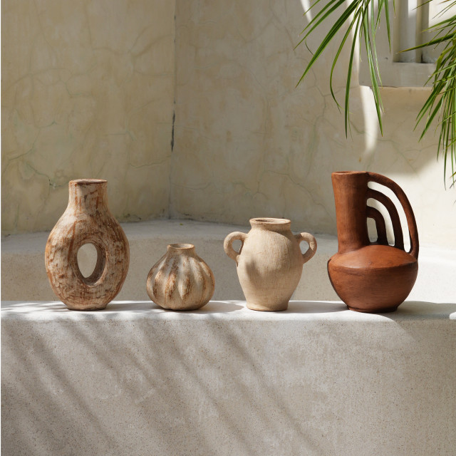 印尼手工高頸提壺陶瓶 (VA16)