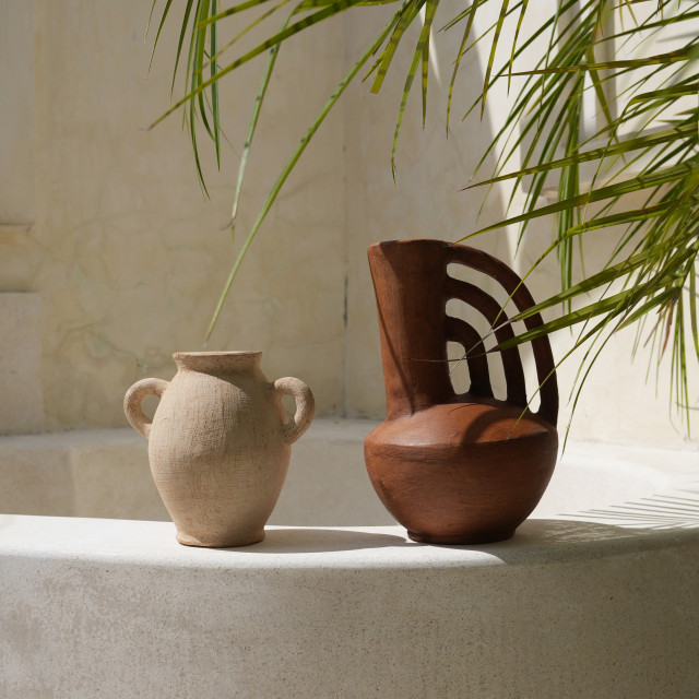 印尼手工高頸提壺陶瓶 (VA16)