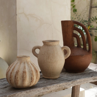 印尼手工瓜稜小壺陶罐 (VA14)