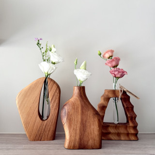 泰國手工相思木花器-岩